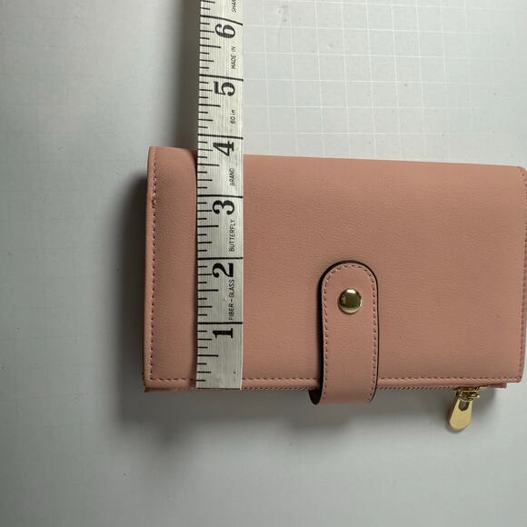 Blush Pink Tri-Fold Wallet with Zip Coin Pocket & Card Organizer - Picture 7 of 9